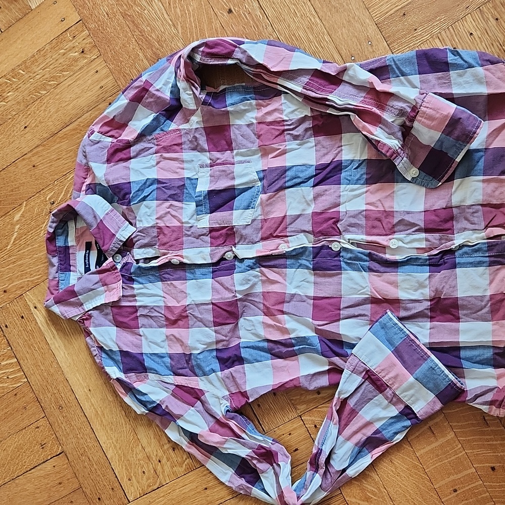 Plaid button down shirt